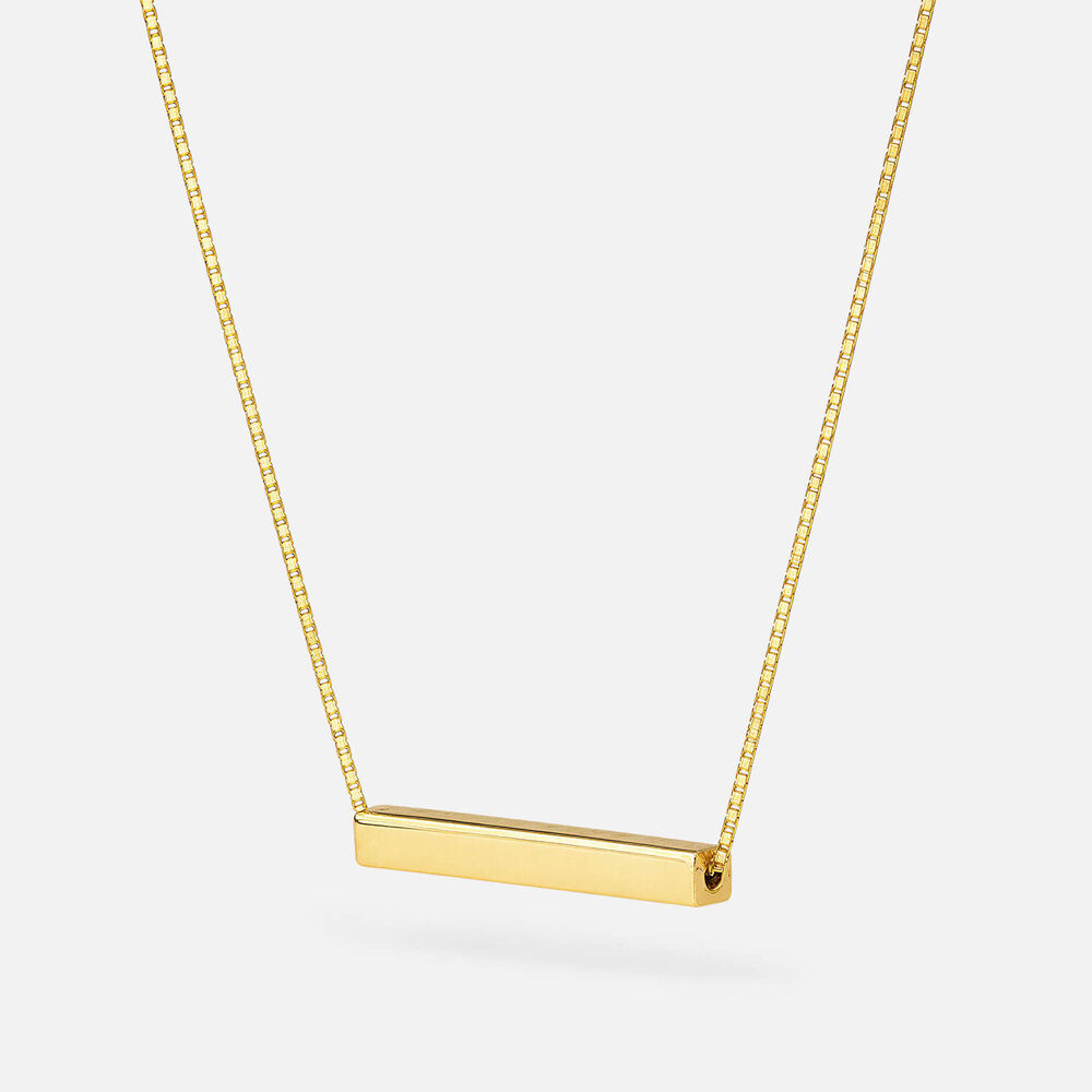 Yellow Gold Plated Sterling Silver Bar Necklet