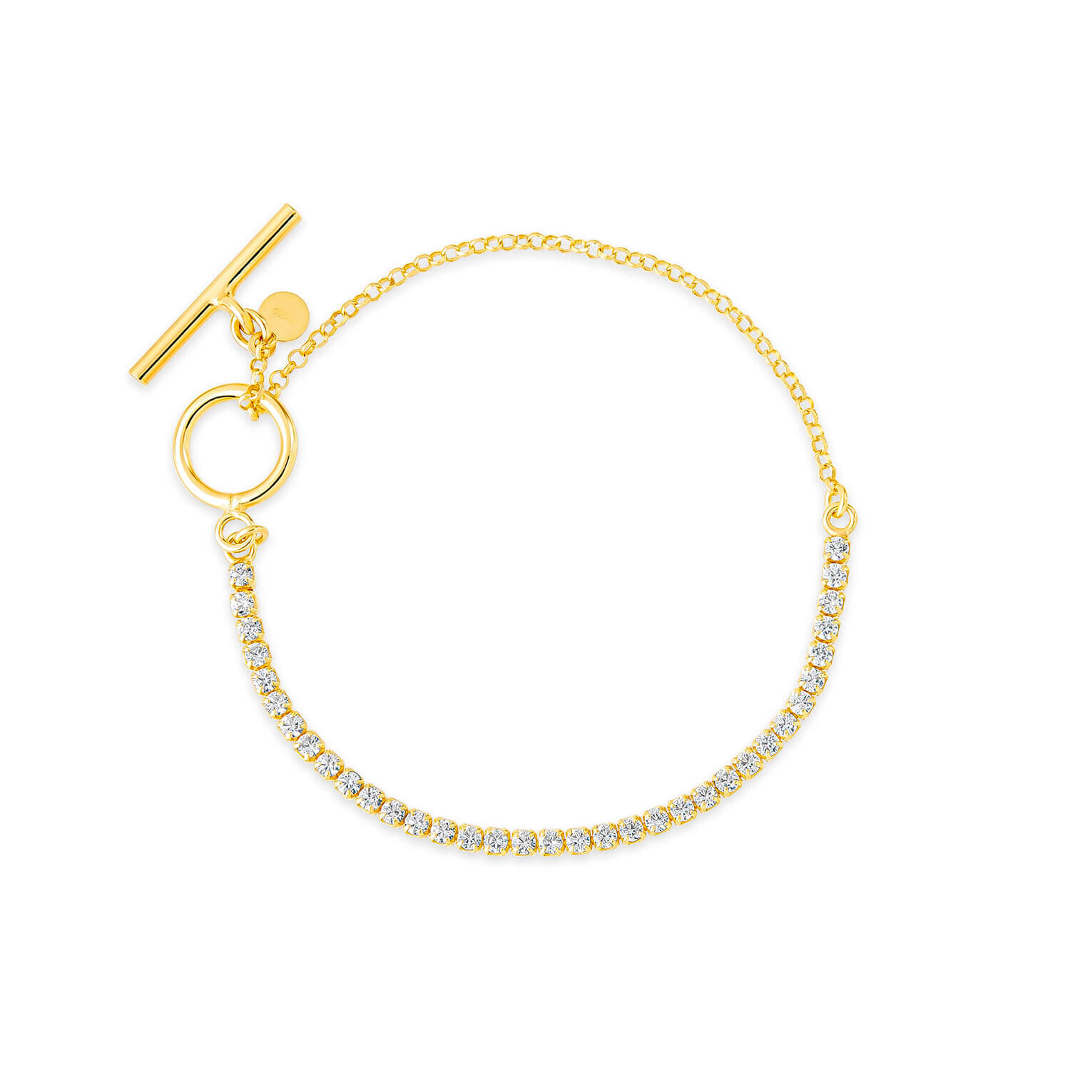 Yellow gold sales cz bracelet