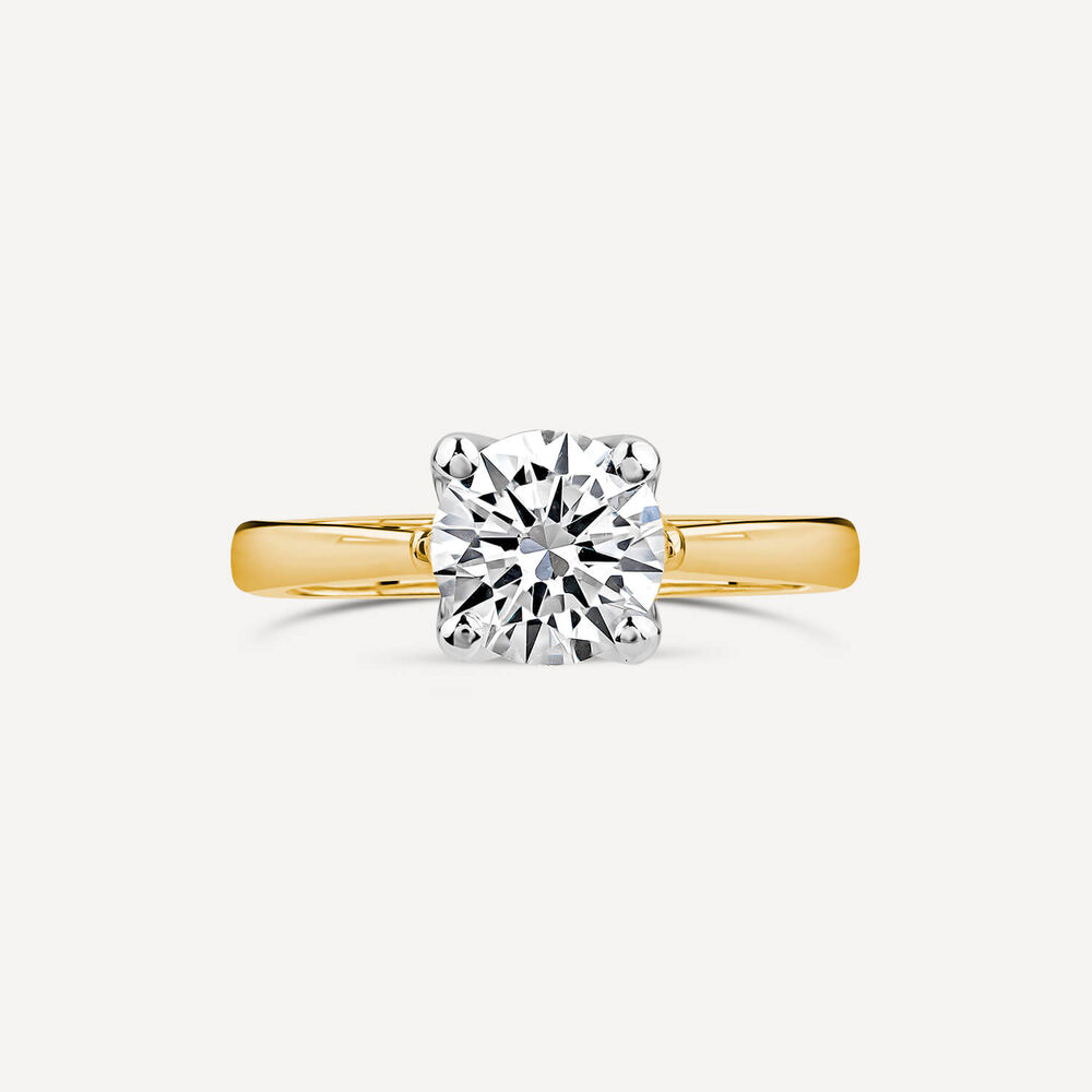 Born 18ct Yellow Gold Lab Grown 1.50ct Round Solitaire Diamond Ring