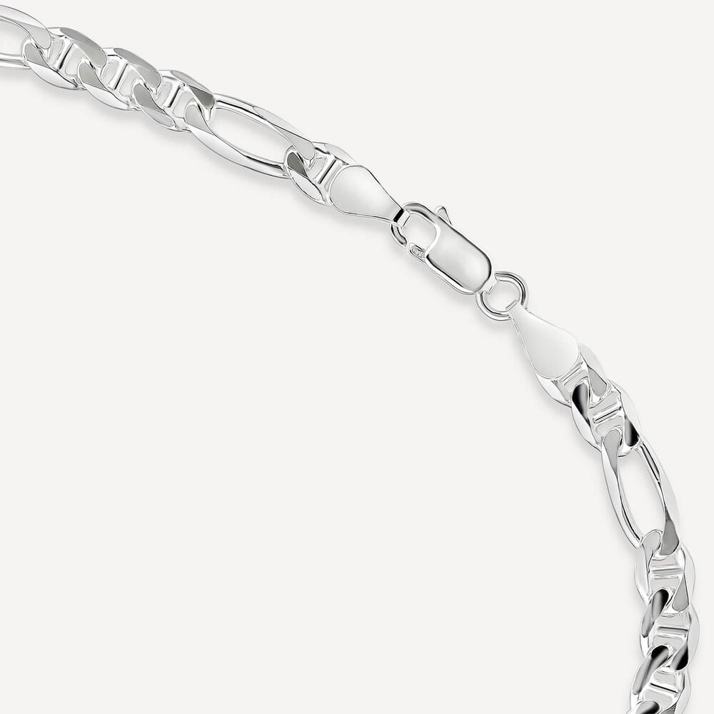 Sterling Silver Figaro 22' Mens Chain Necklace image number 4