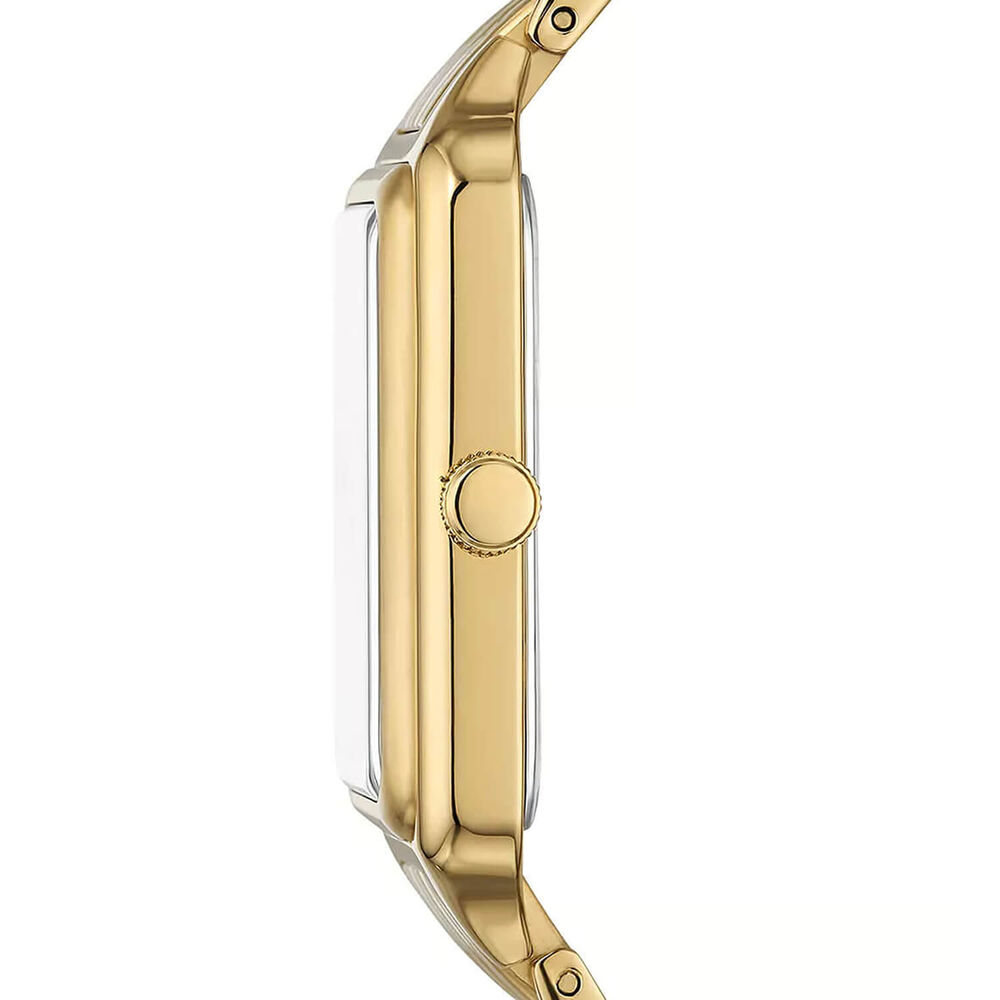 Fossil Raquel 26mm Rectangular Pearlised Dial Yellow Gold IP Case & Bracelet Watch image number 2