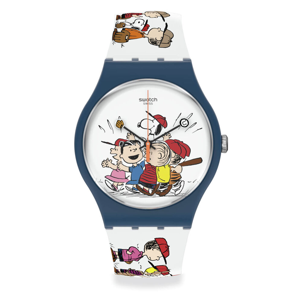 Swatch 34MM Case First Base Snoopy Watch