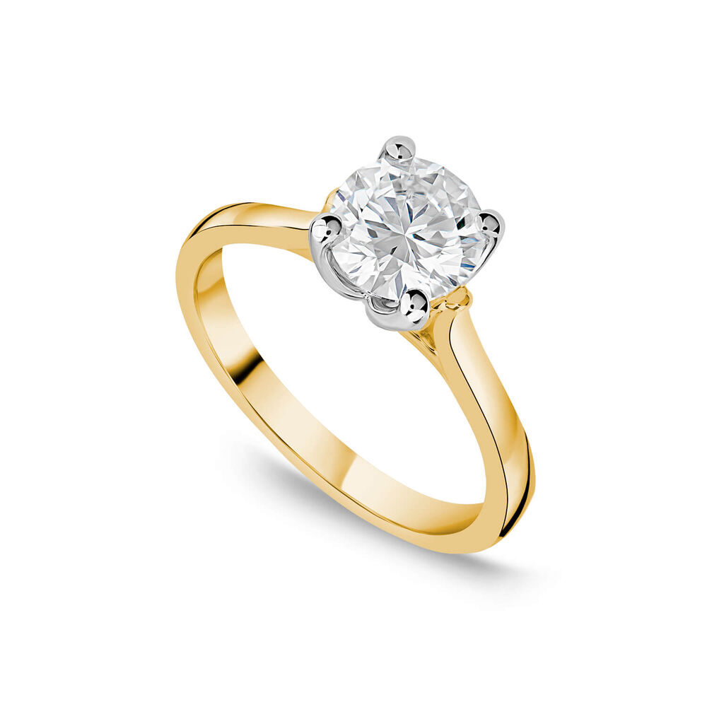Born 18ct Yellow Gold Lab Grown 1.50ct Round Solitaire Diamond Ring