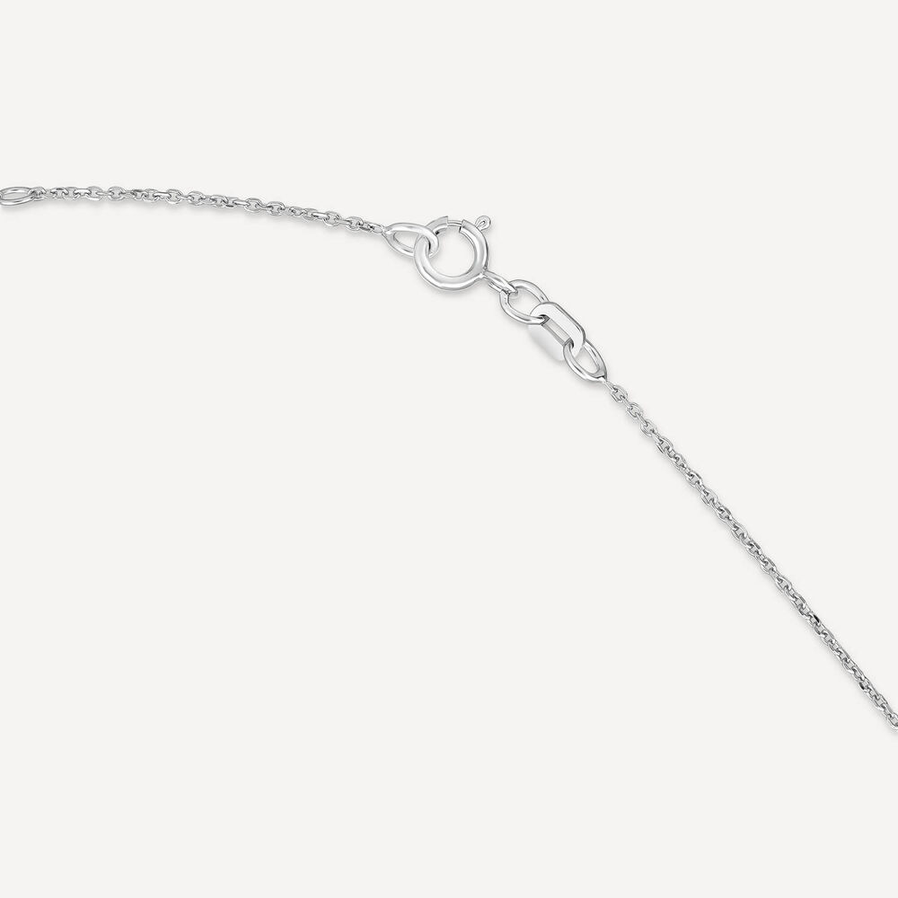 9ct White Gold Diamond Set Double V Necklet image number 4
