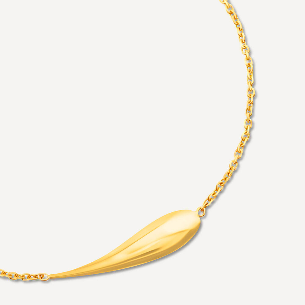 9ct Yellow Gold Polished Teardrop Bracelet