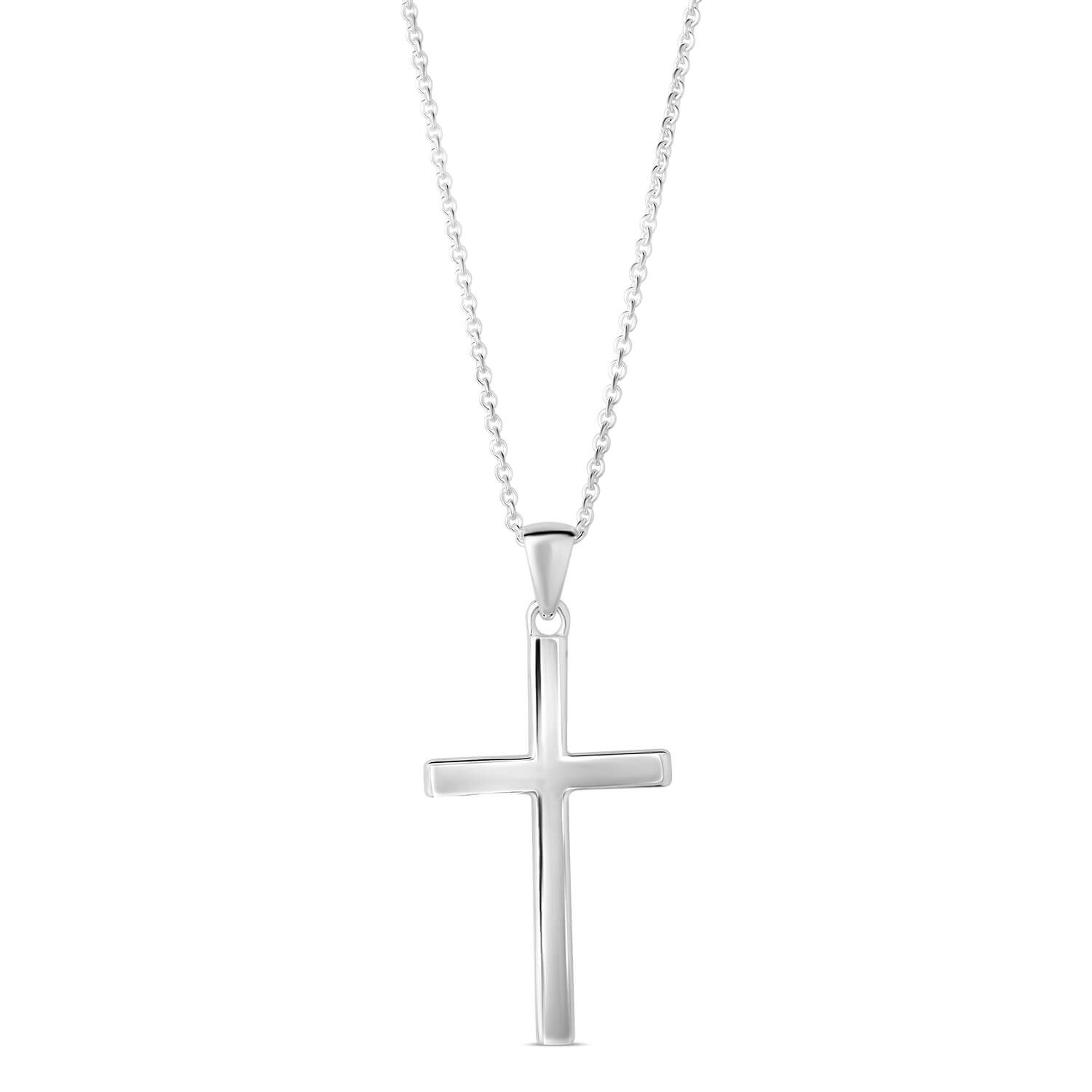 Mens Engraved Silver Cross Necklace | Under the Rose