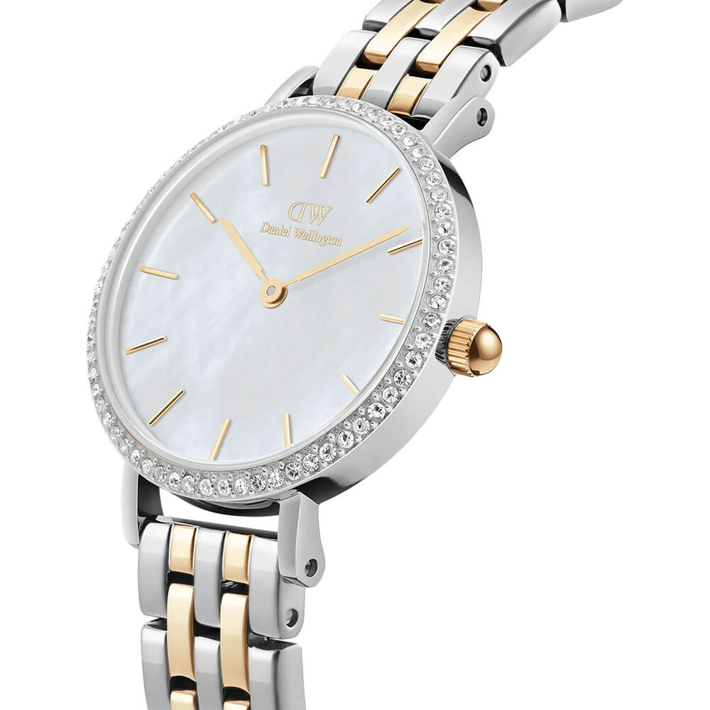 Daniel Wellington Petite Lumine 28mm Mother of Pearl Dial Two Tone Bracelet Watch image number 1
