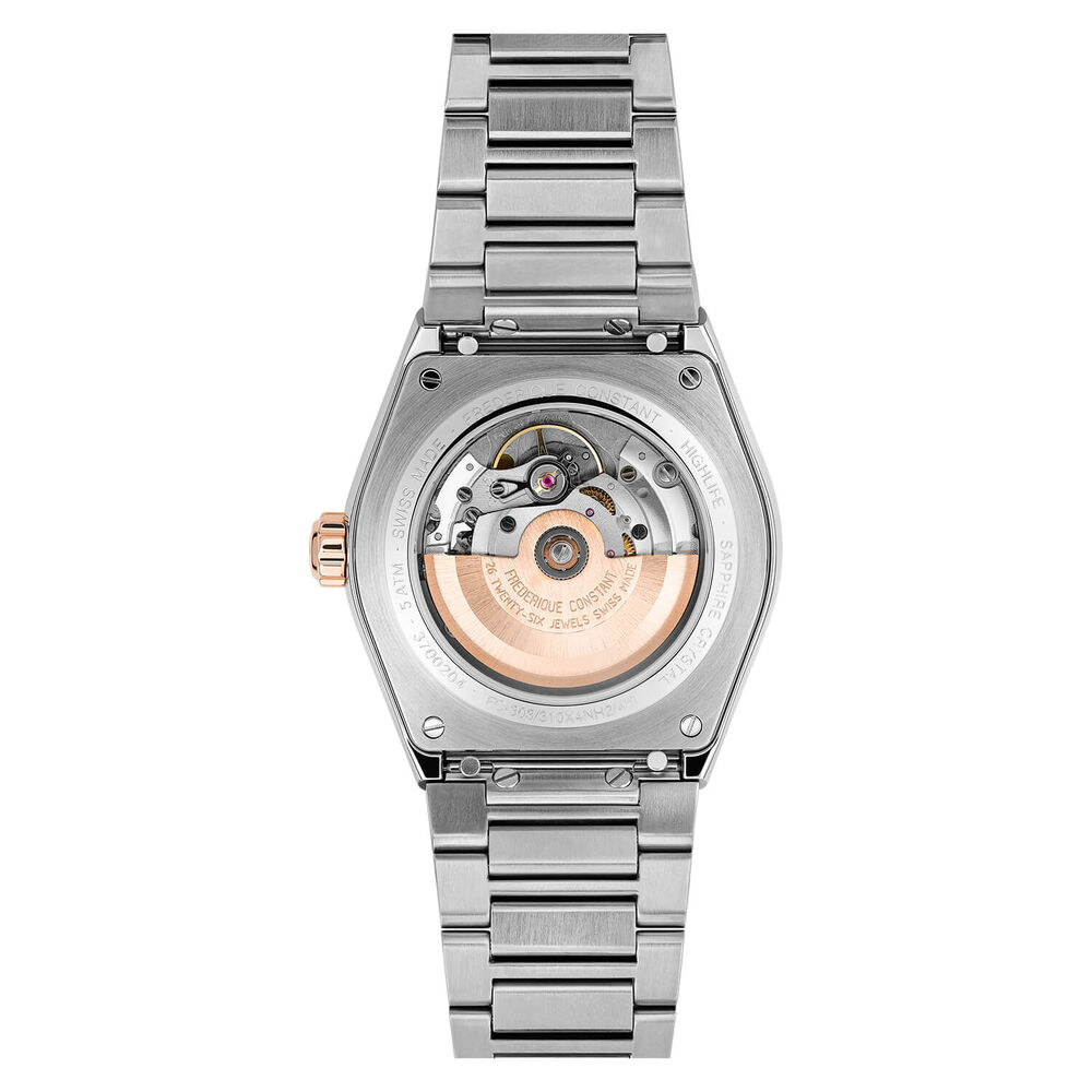 Frederique Constant Highlife COSC Automatic Silver Dial Steel Rose Gold Case Bracelet Watch image number 2