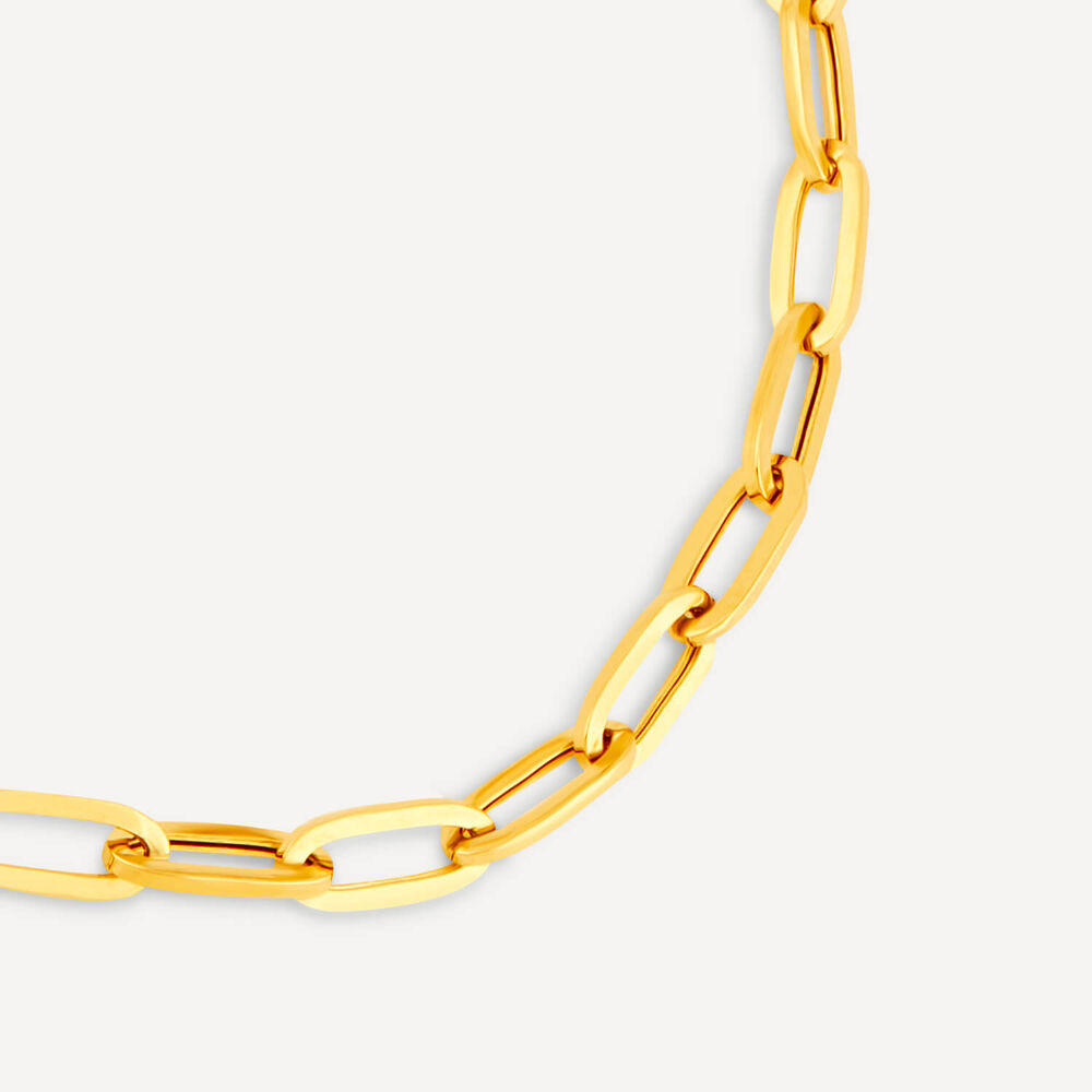 9ct Yellow Gold Paper link Diamond Cut Bracelet image number 1