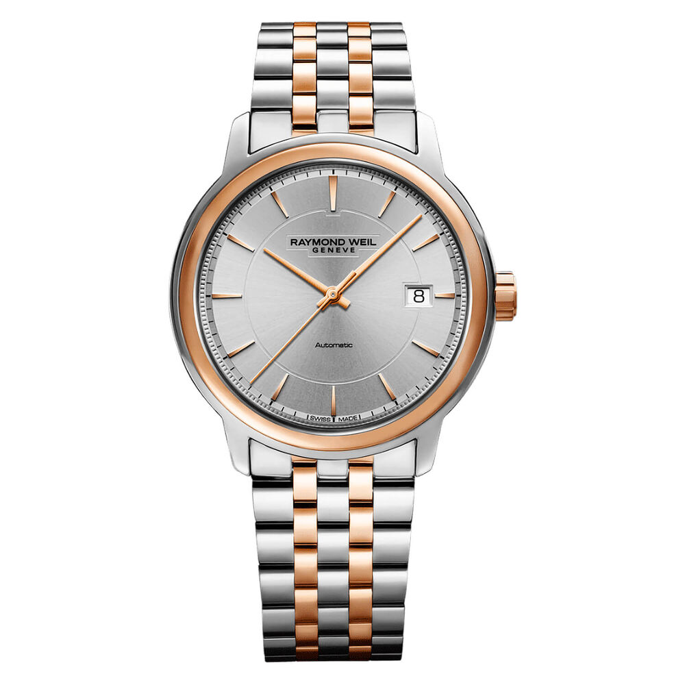 Raymond Weil Maestro 39mm Automatic Silver Dial Steel & Rose Gold PVD Case Bracelet Watch image number 0