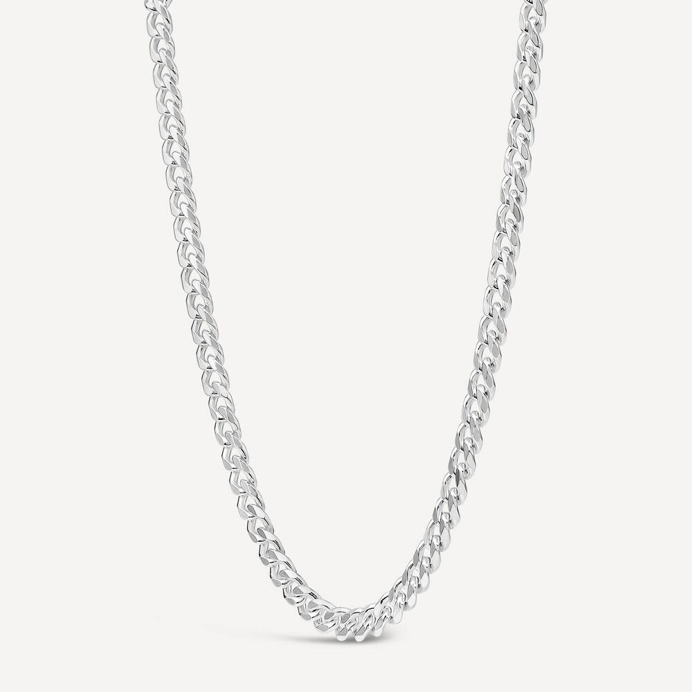 Sterling Silver Curb 20' Diamond Cut Men's Chain