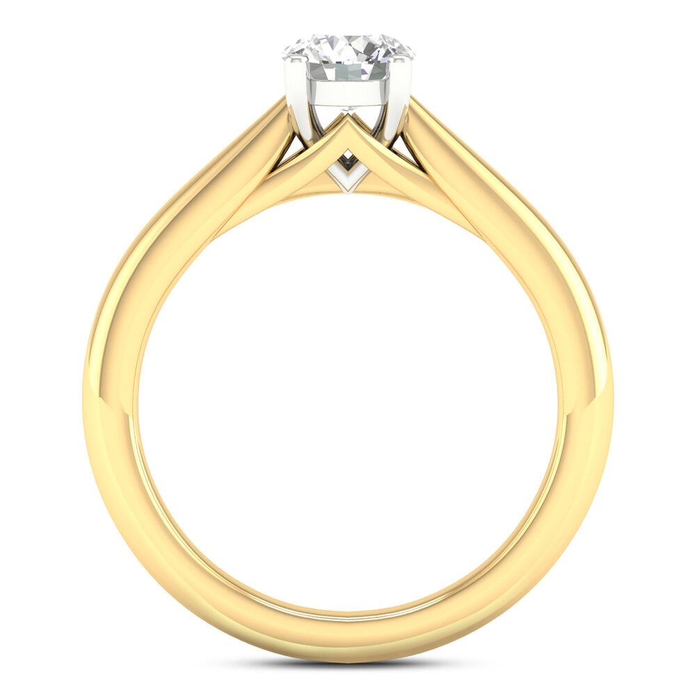 18ct Yellow Gold 0.50ct Round Diamond Orchid Setting Ring image number 2
