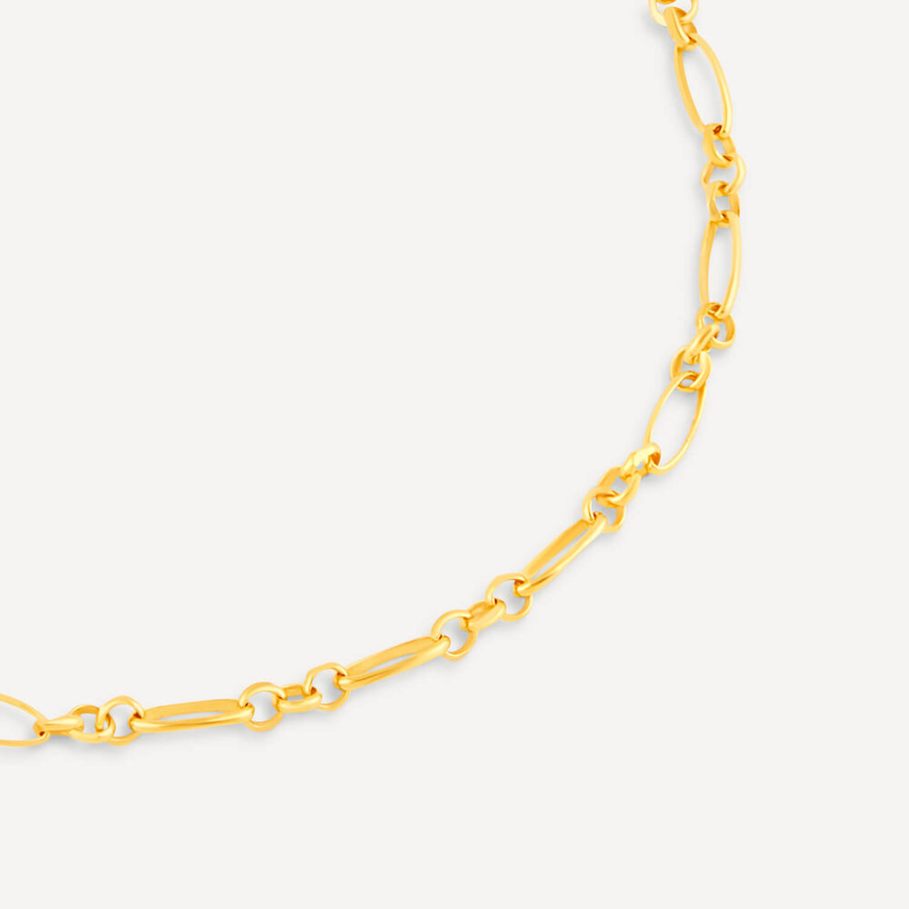 9ct Yellow Gold Diamond Cut Fig Belcher Bracelet image number 1