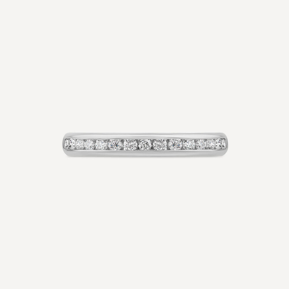 9ct White Gold 2.5mm 0.20ct Round Diamond Channel Set Wedding Ring image number 1