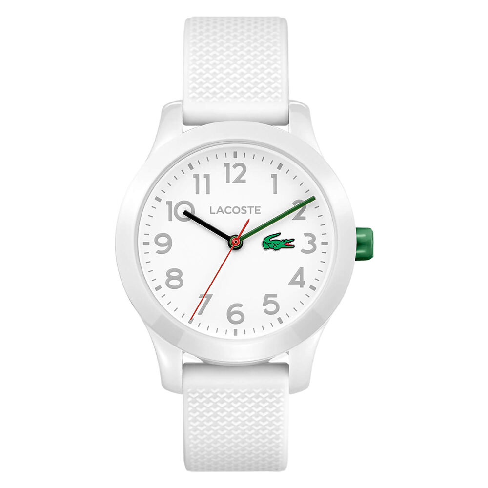 LACOSTE KIDS L.12.12. Sport Inspired 32mm White Dial White Silicone Strap Watch