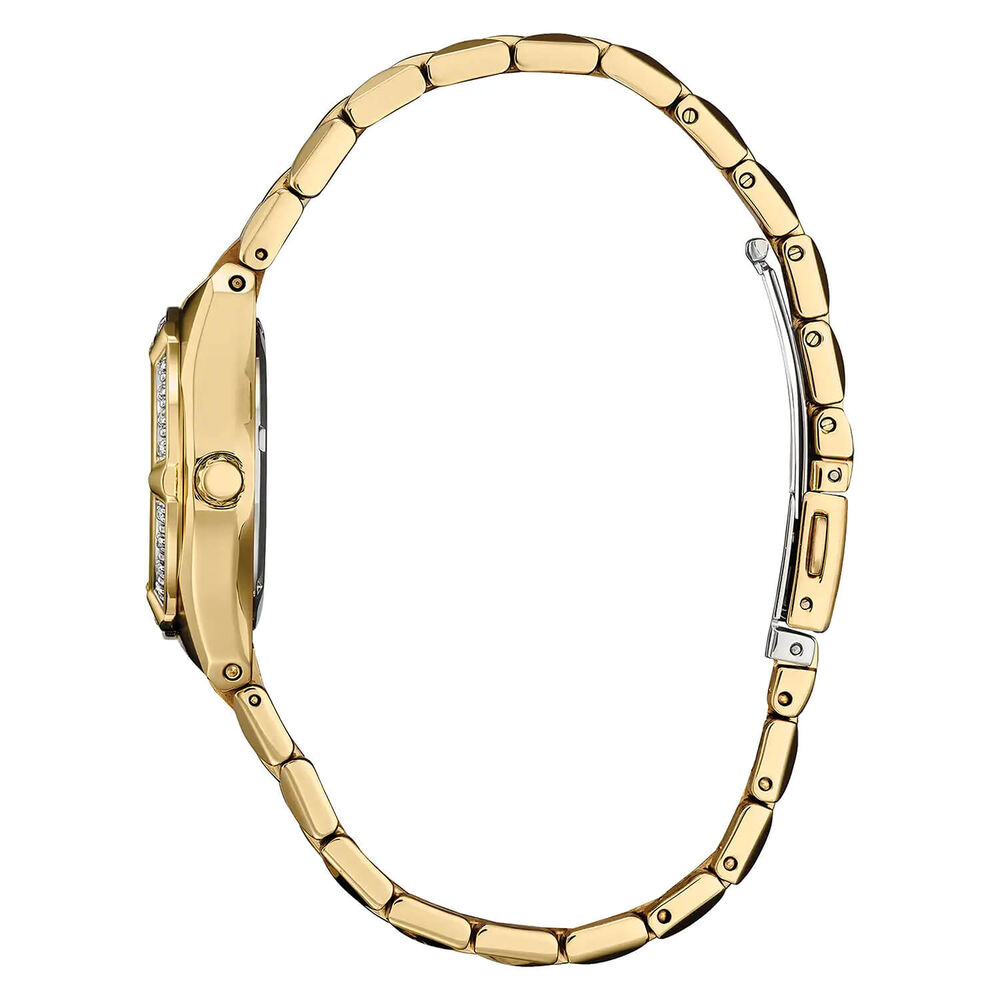 Citizen Eco-Drive Corso 28mm Black Dial Diamond Bezel Gold-Toned Steel Bracelet image number 1