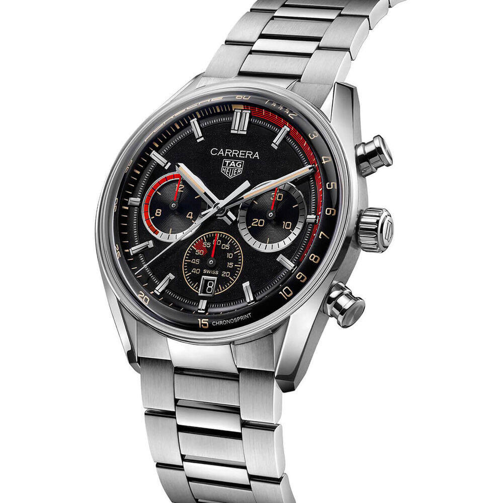 TAG Heuer Carrera Chronosprint X Porsche Rallye 42mm Black Dial Steel Bracelet Watch