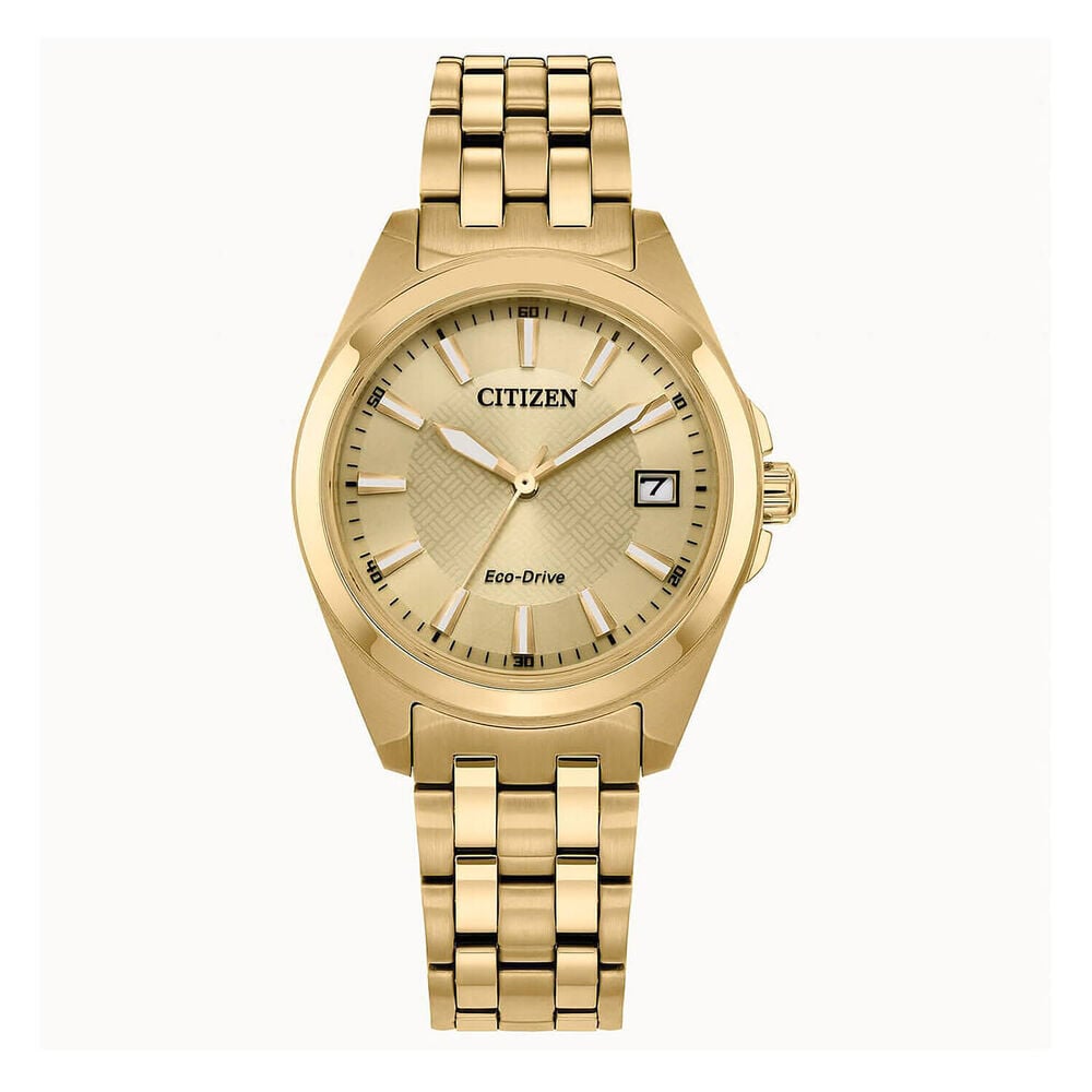 Citizen Eco Drive Peyten 33mm Gold - Yellow Dial Bracelet Watch