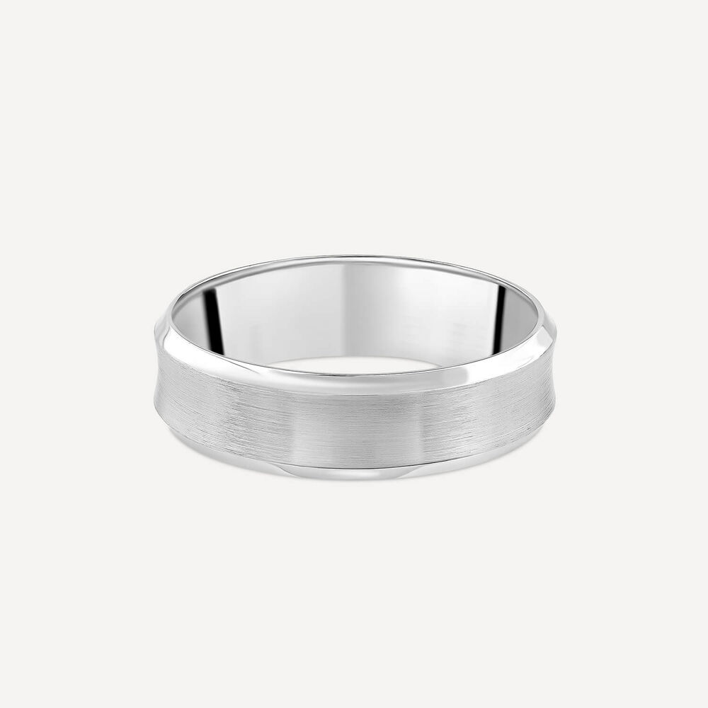 Platinum 6mm Matte Centre Edge Men's Wedding Ring