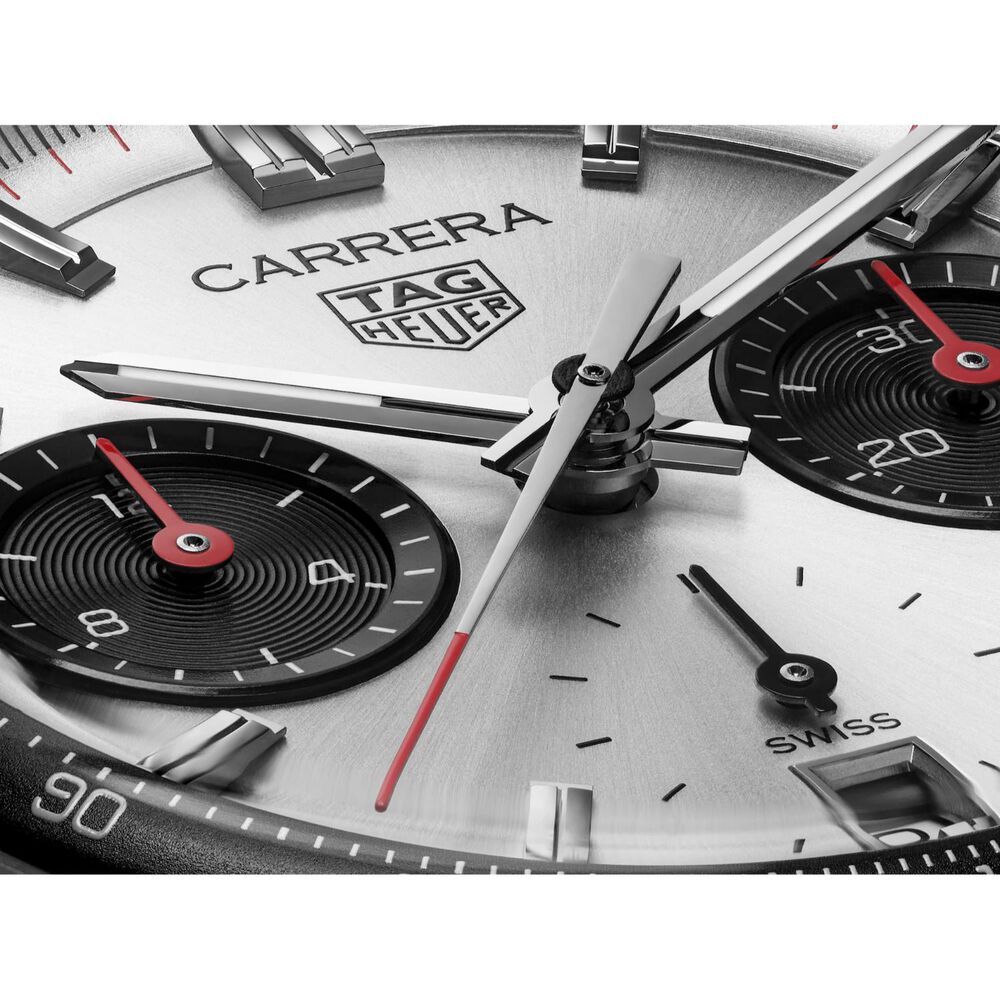 TAG Heuer Carrera Chronograph 39mm Silver Dial Stainless Steel Bracelet Watch image number 2