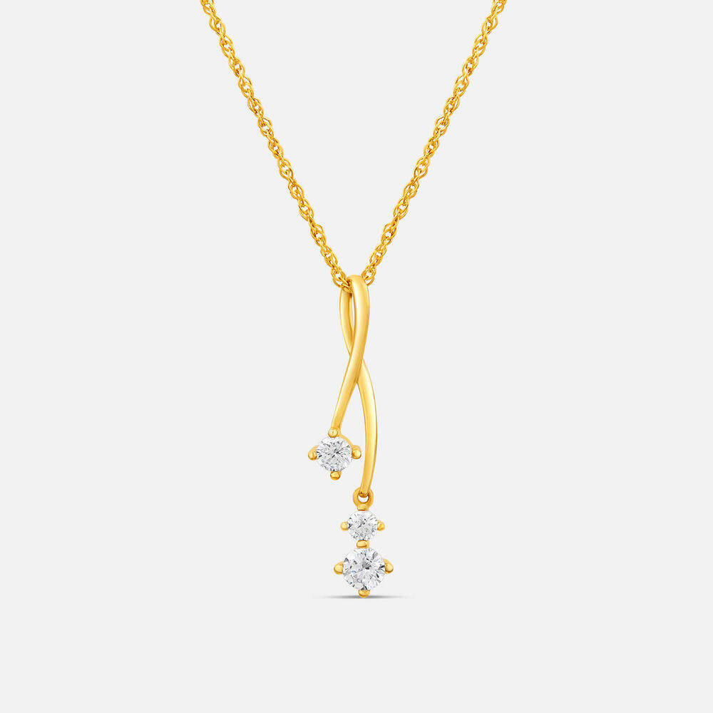 9ct Gold Cubic Zirconia Pendant (Chain Included)