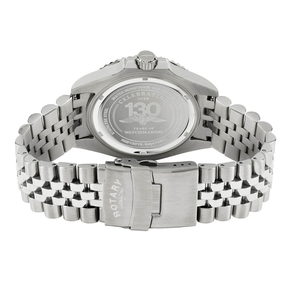 Rotary Apex 100 45mm Black Dial Stainless Steel Bracelet Watch