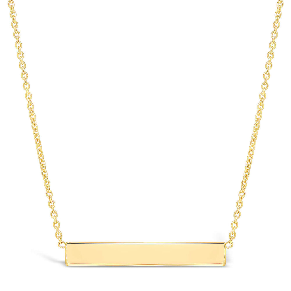 9ct Gold Bar Necklace (Chain Included)