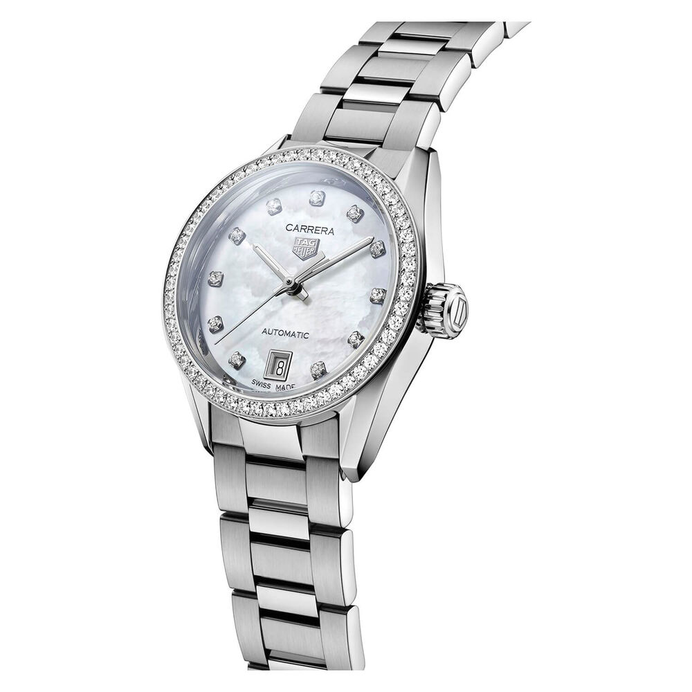 TAG Heuer Carrera Automatic 29mm Diamond Dot Dial Steel Bracelet Watch