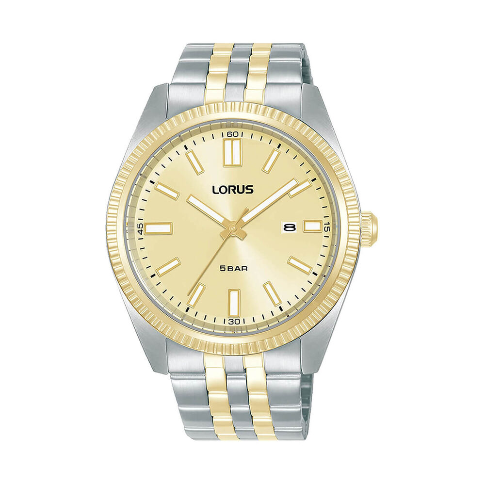 Lorus Quartz Gents 42mm Gold Dial Two-Tone Steel Bracelet Watch image number 0