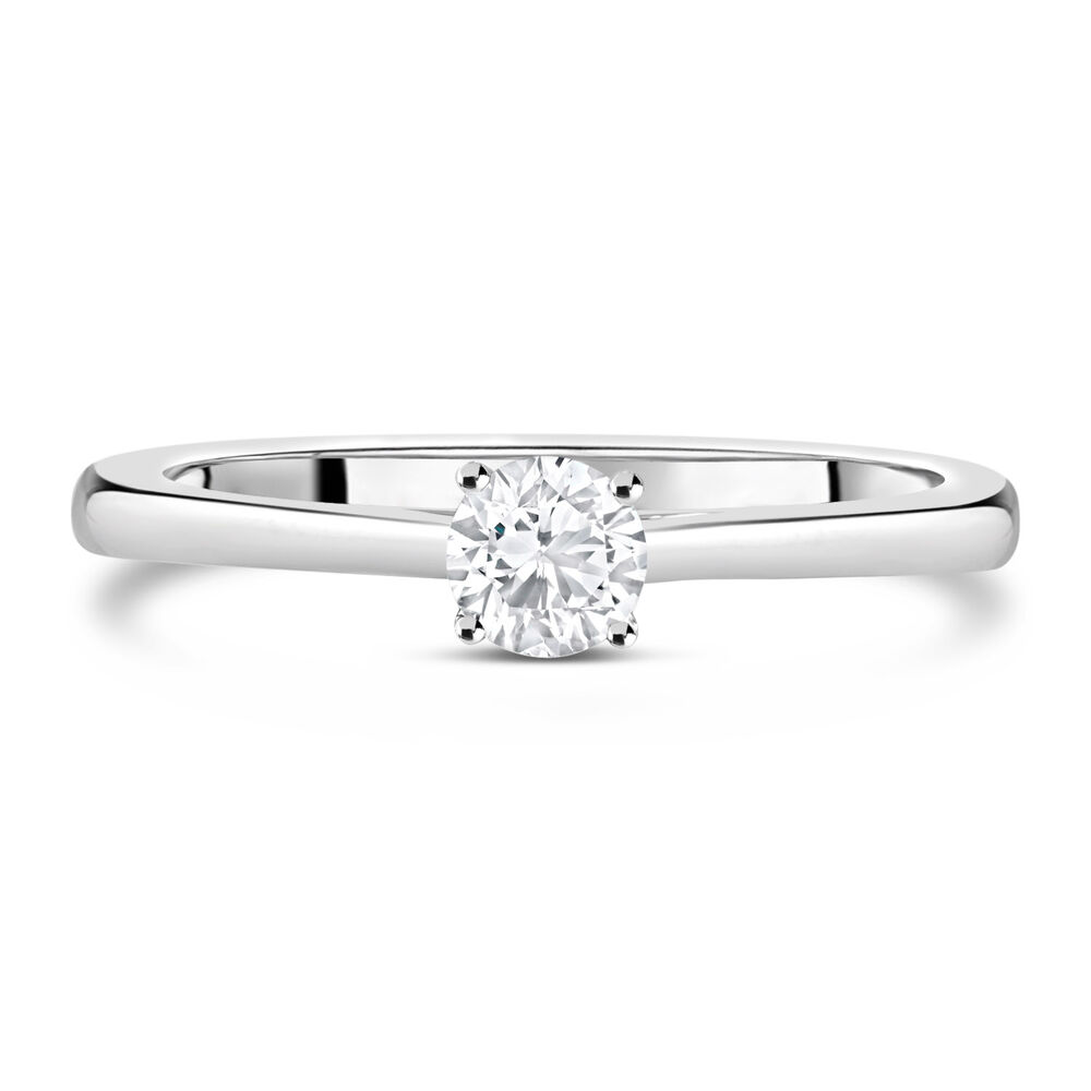 18ct White Gold 0.25ct Round Diamond Tulip Setting Ring image number 1