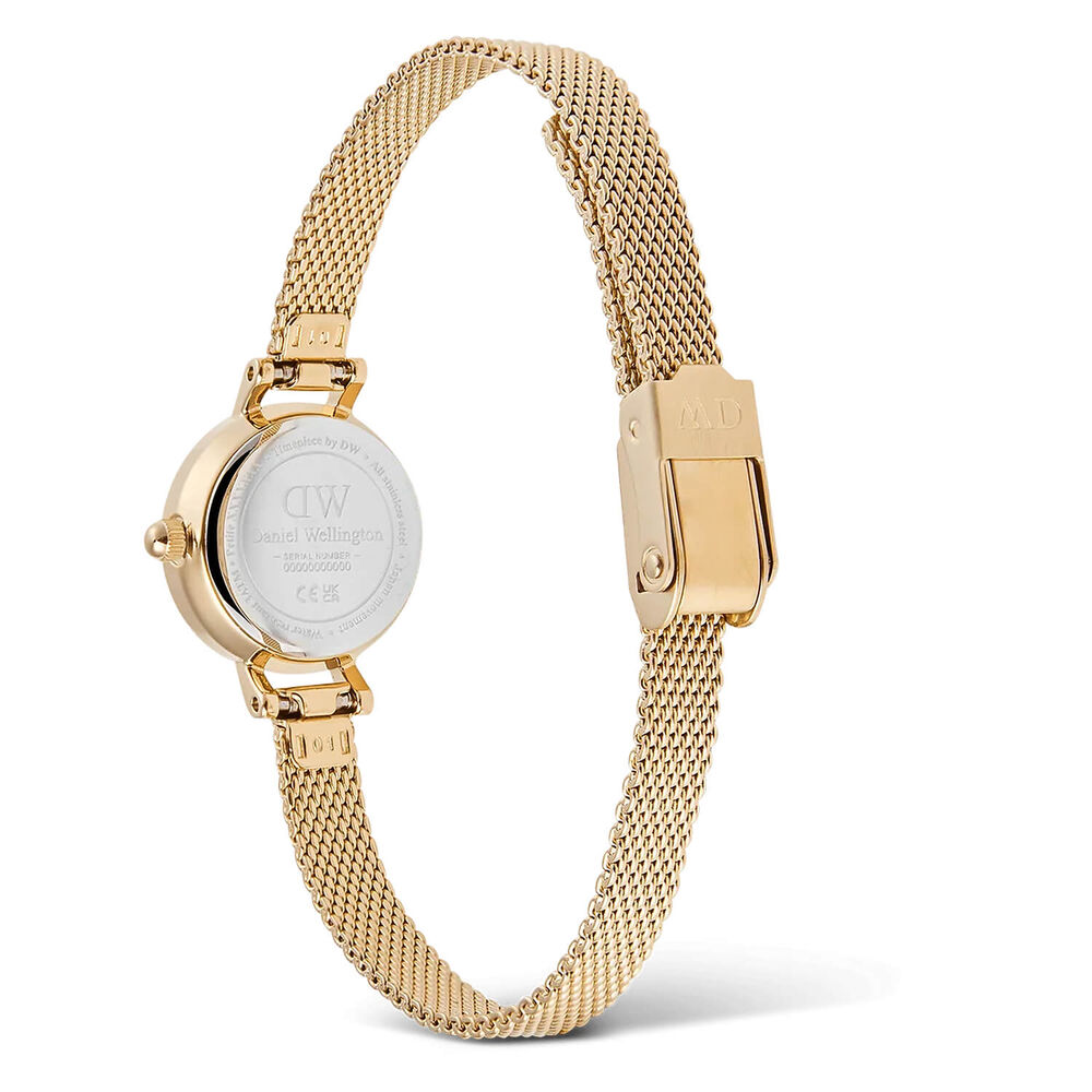 Daniel Wellington Petite Mini Evergold 19mm White Dial Gold Plated Steel Bracelet Watch image number 3