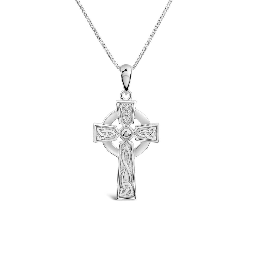 Silver Connemara Marble Cross Pendant image number 5