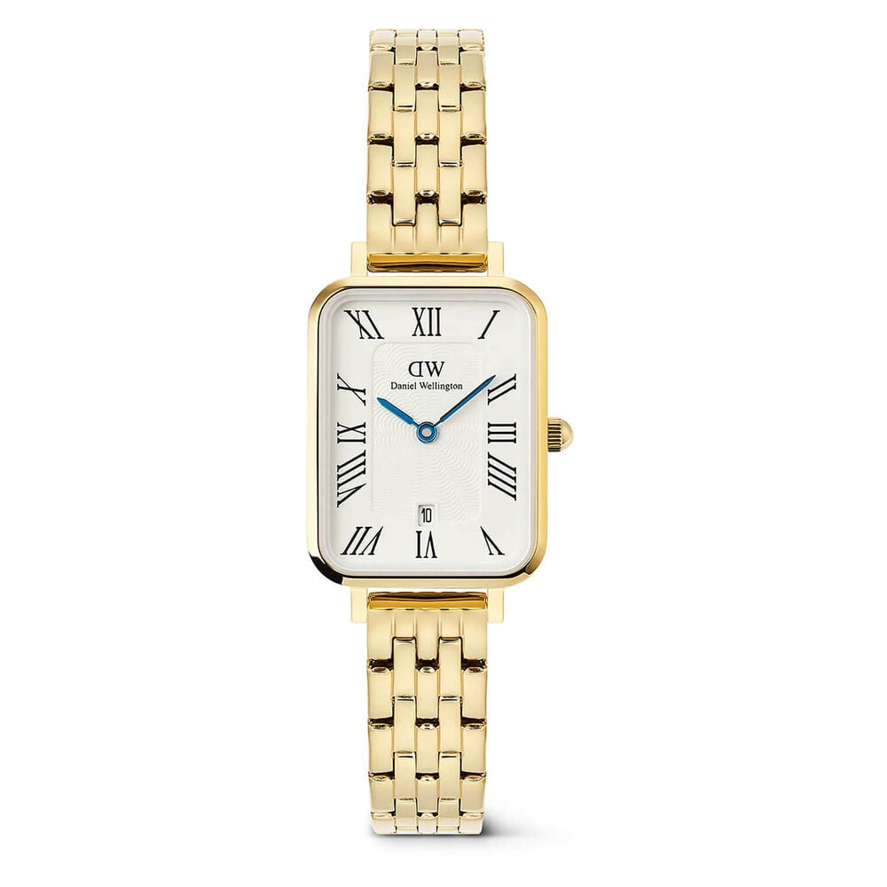 Daniel Wellington Quadro 20x26mm White Dial Yellow Gold Bracelet Watch image number 0