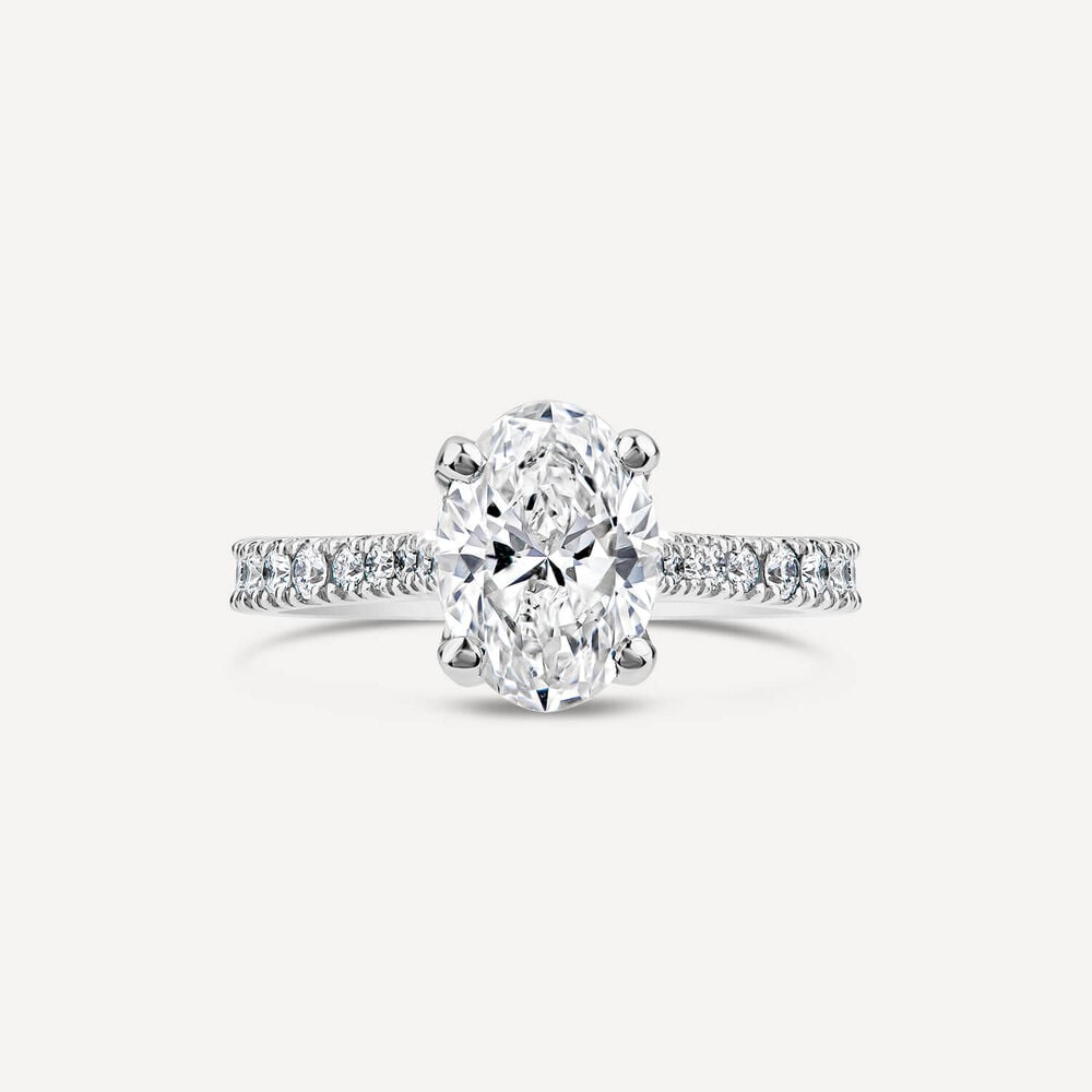 Born Platinum Lab Grown 1.20ct Oval & Diamond Sides Ring