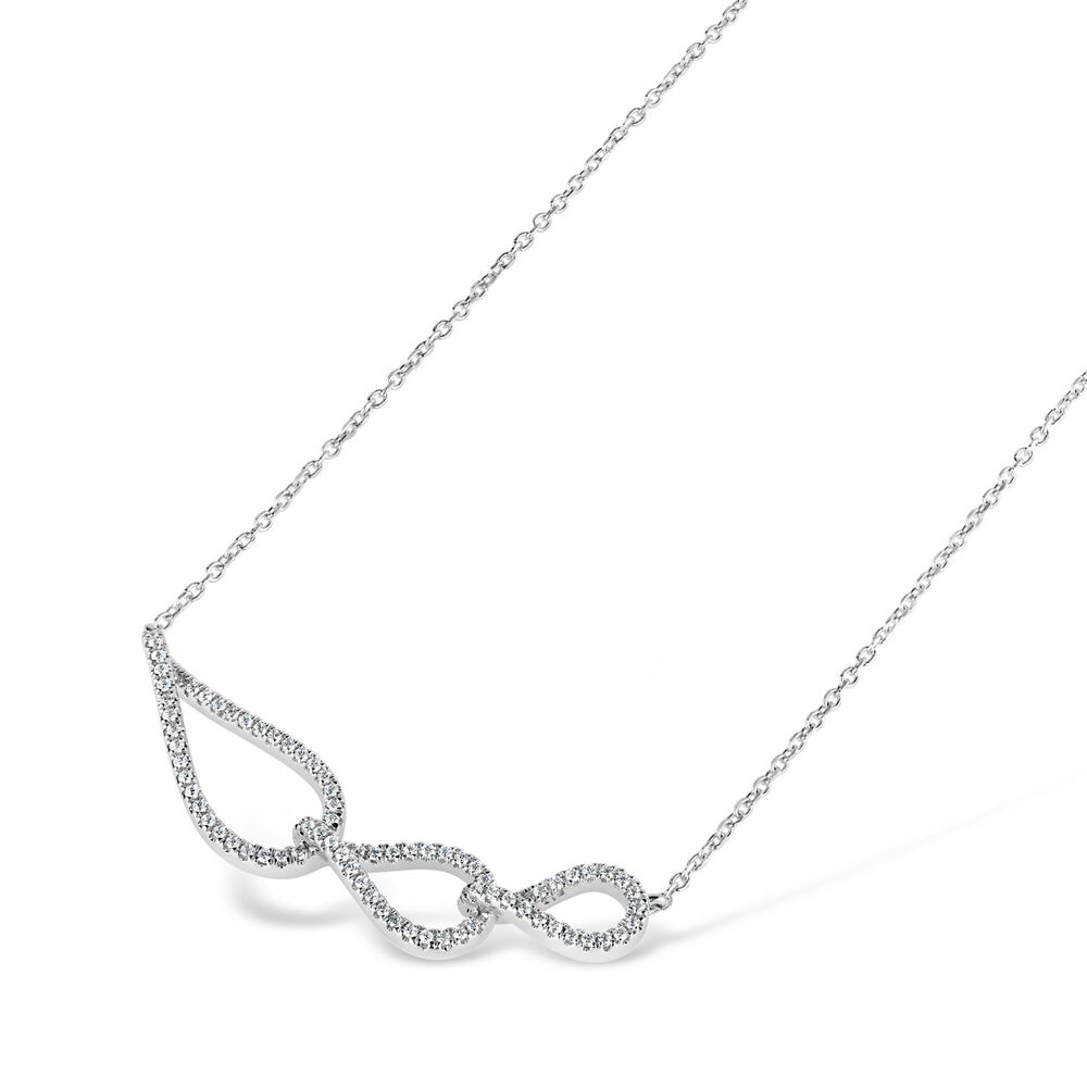 9ct White Gold 0.20ct Diamond Teardrop Loop Necklet image number 2