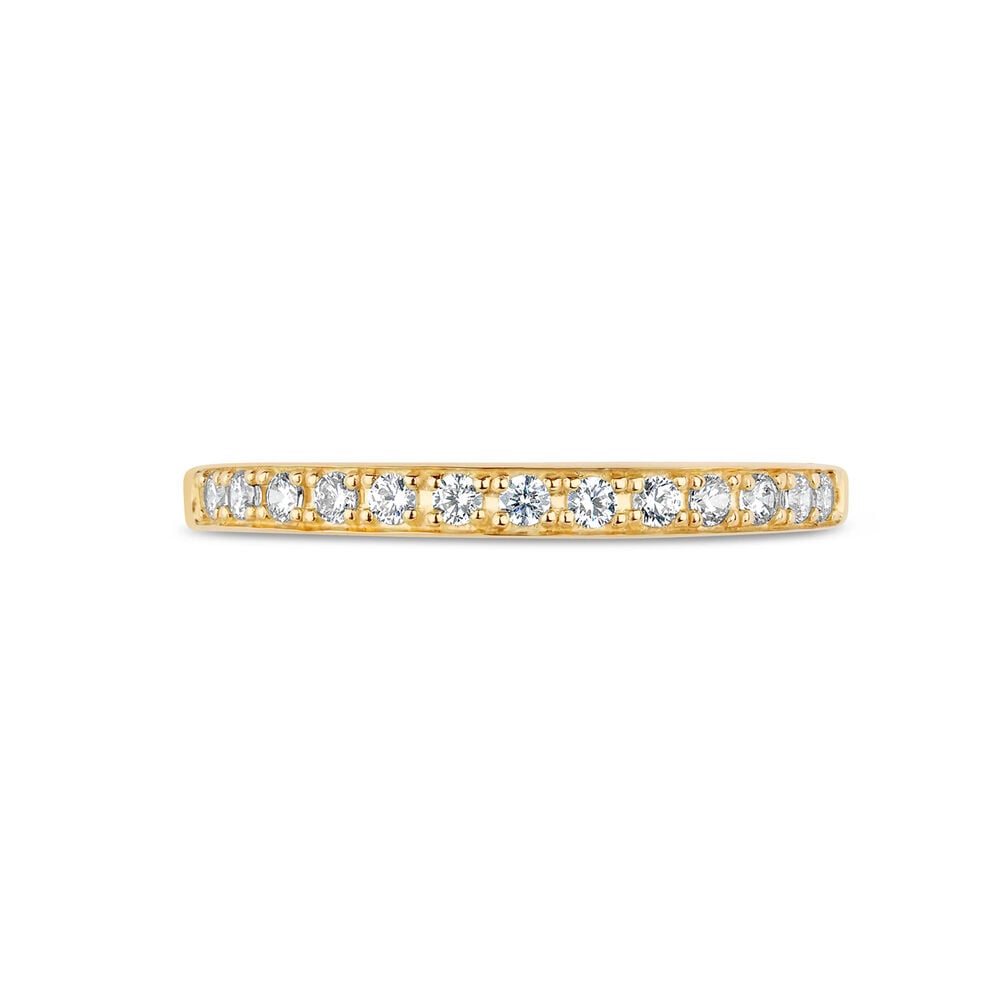 9ct Yellow Gold Pave Set Cubic Zirconia Eternity Ring image number 1