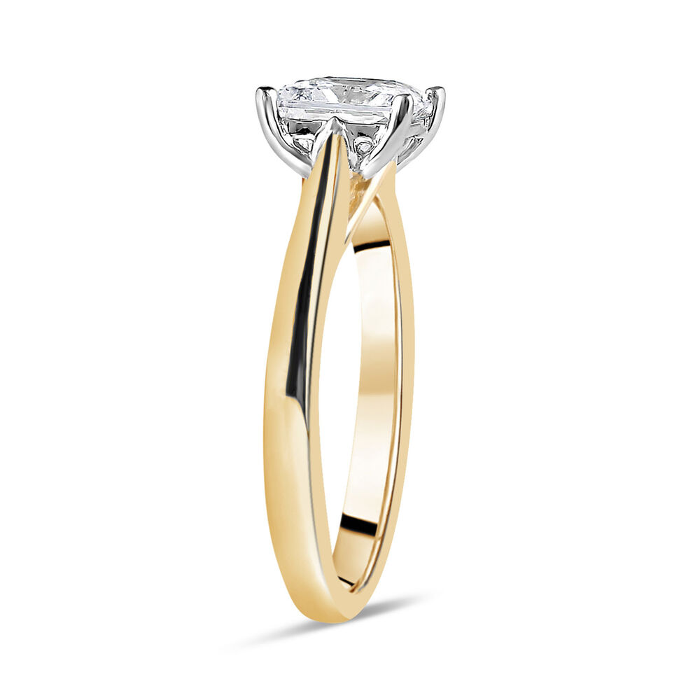 18ct Yellow Gold 1.00ct Princess Diamond Orchid Setting Ring image number 3