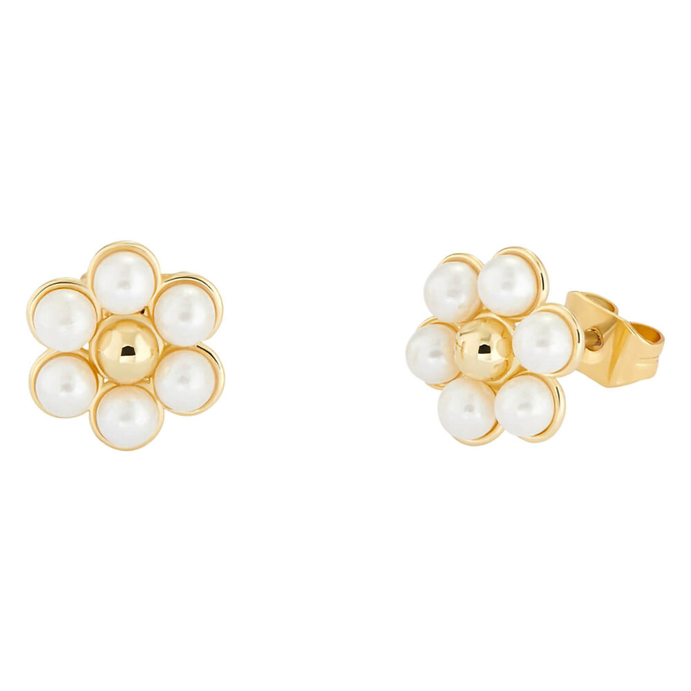 Ted Baker DAISEY Pearl Gold Plated Stud Earrings