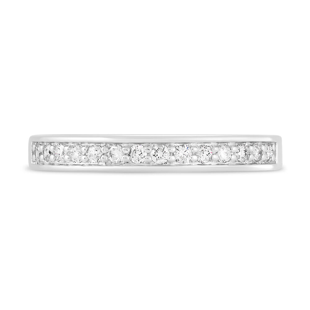 Mystere Ladies' 18ct White Gold 0.21 Carat Diamond 2.7mm Wedding Ring image number 1