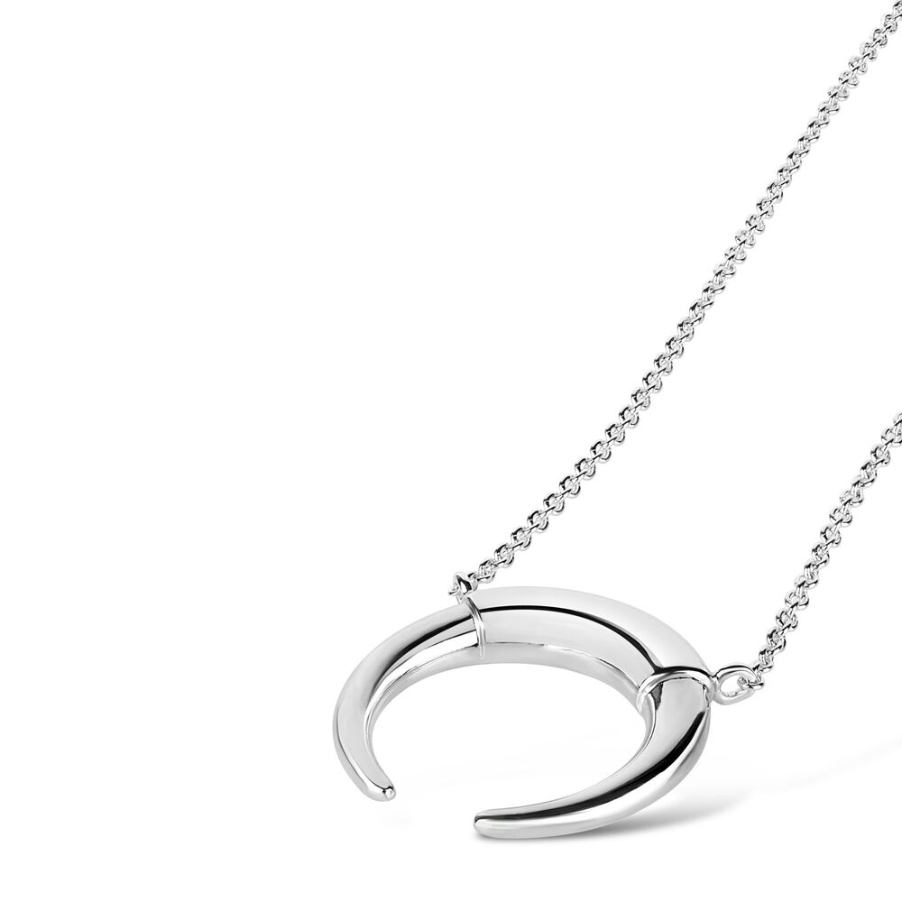 Sterling Silver Polished Crescent Moon Pendant