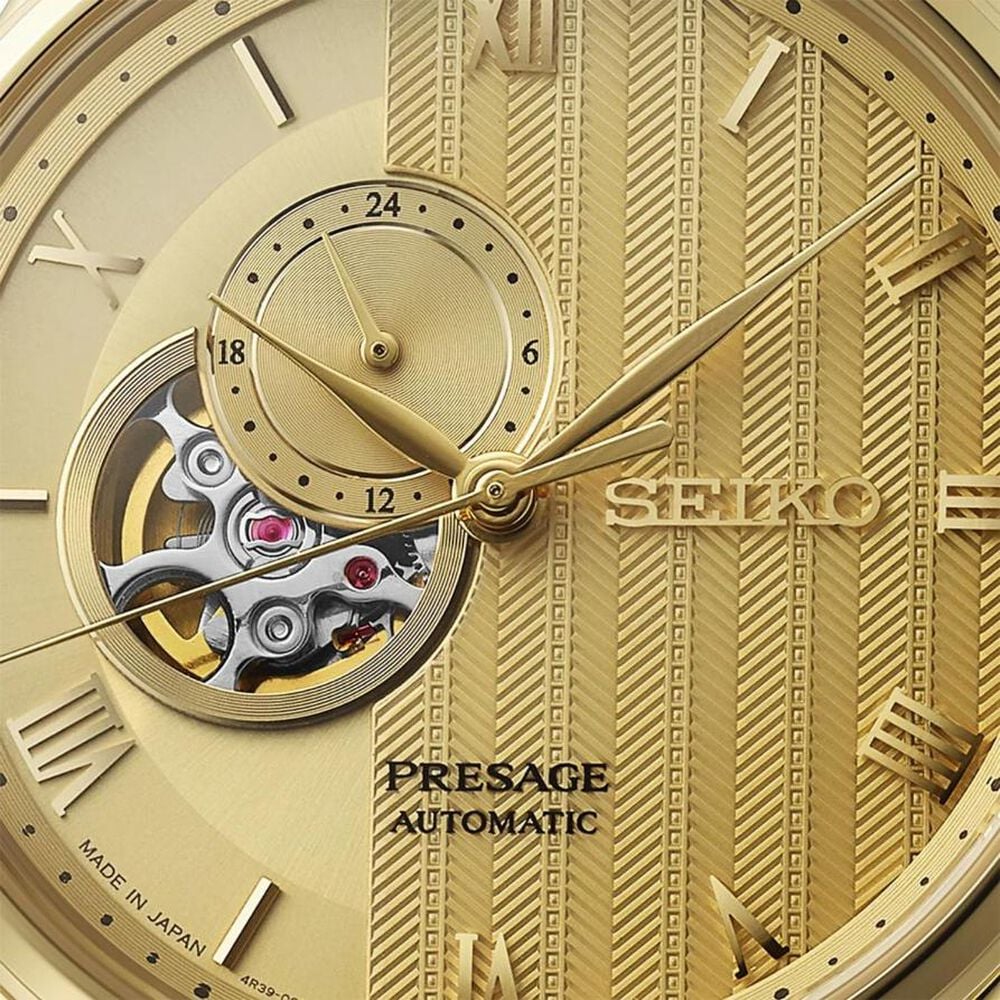 Seiko Presage Japanese Zen Garden  41.8mm Gold Dial Gold Tone Steel Bracelet Watch