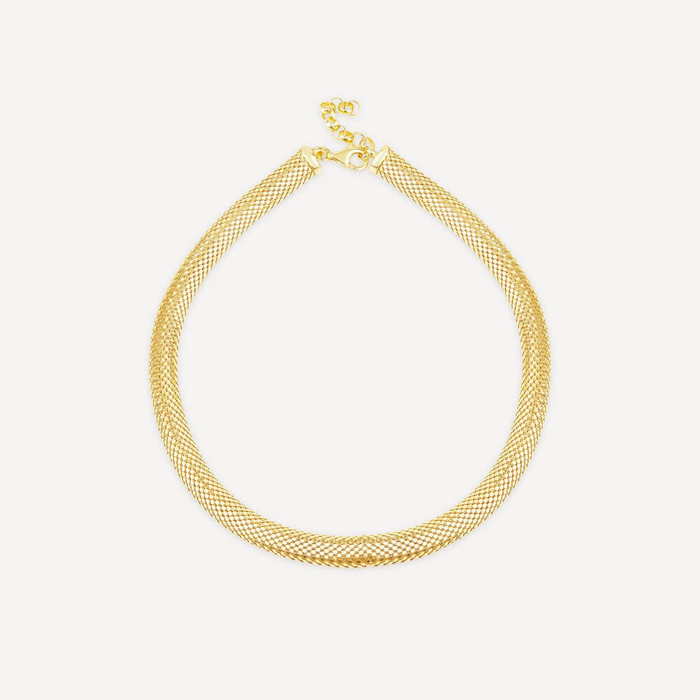 Silver & Yellow Gold Plated Woven Heavy Weight Necklace image number 2