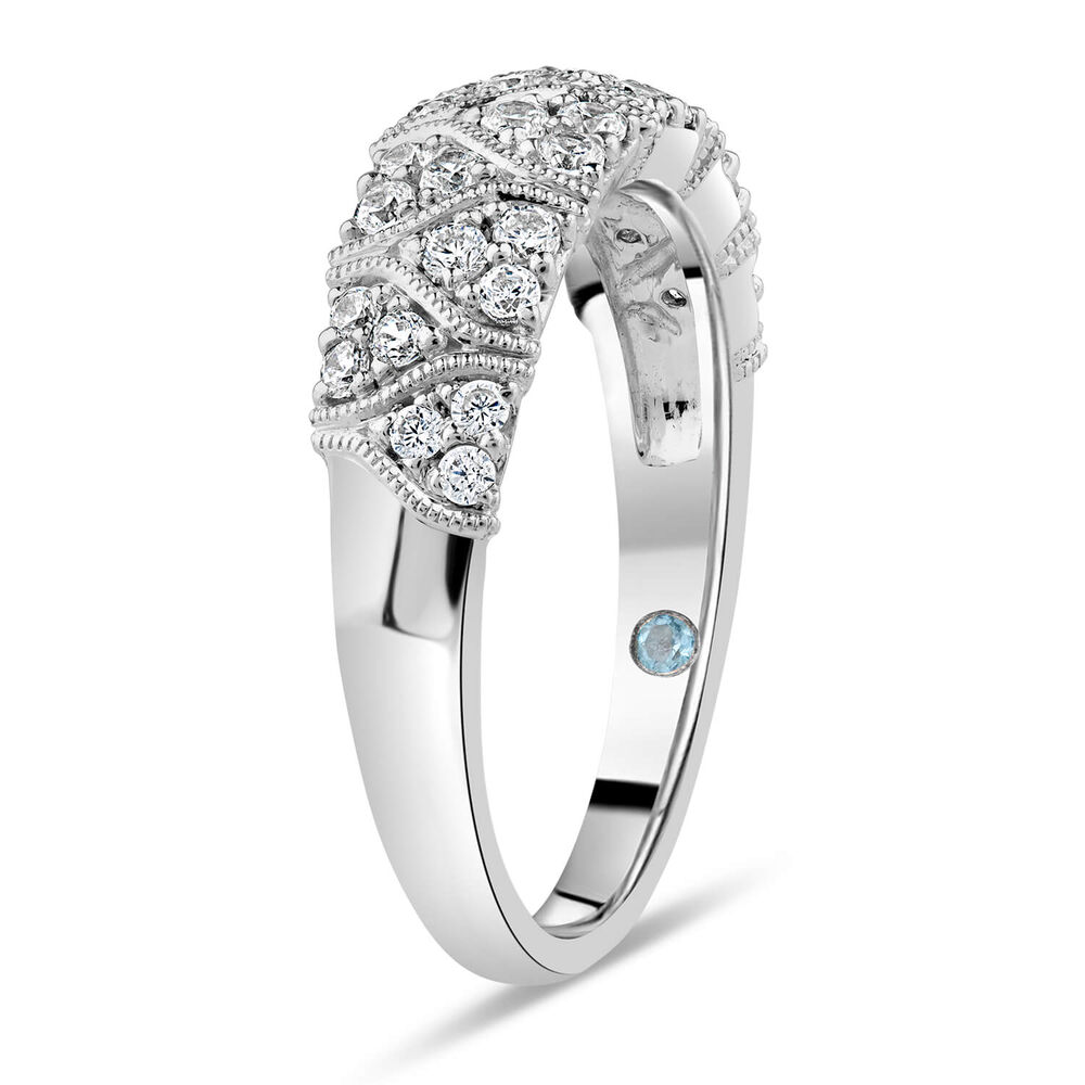 Kathy De Stafford 18ct White Gold 0.50 Carat Diamond Antique Pave Ring image number 3