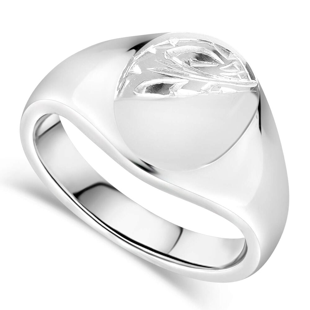 Sterling Silver Oval Signet Engagement Men's Ring