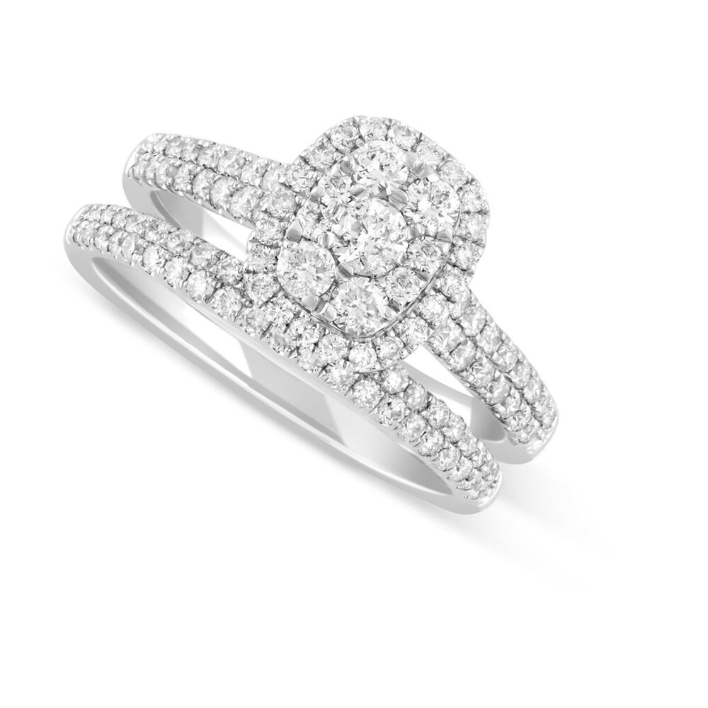 18ct White Gold 0.74 Carat Diamond Cluster Engagement Ring image number 5
