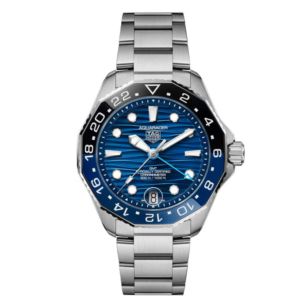 TAG Heuer Aquaracer Professional 300 GMT 42mm Blue Dial Steel Bracelet Watch