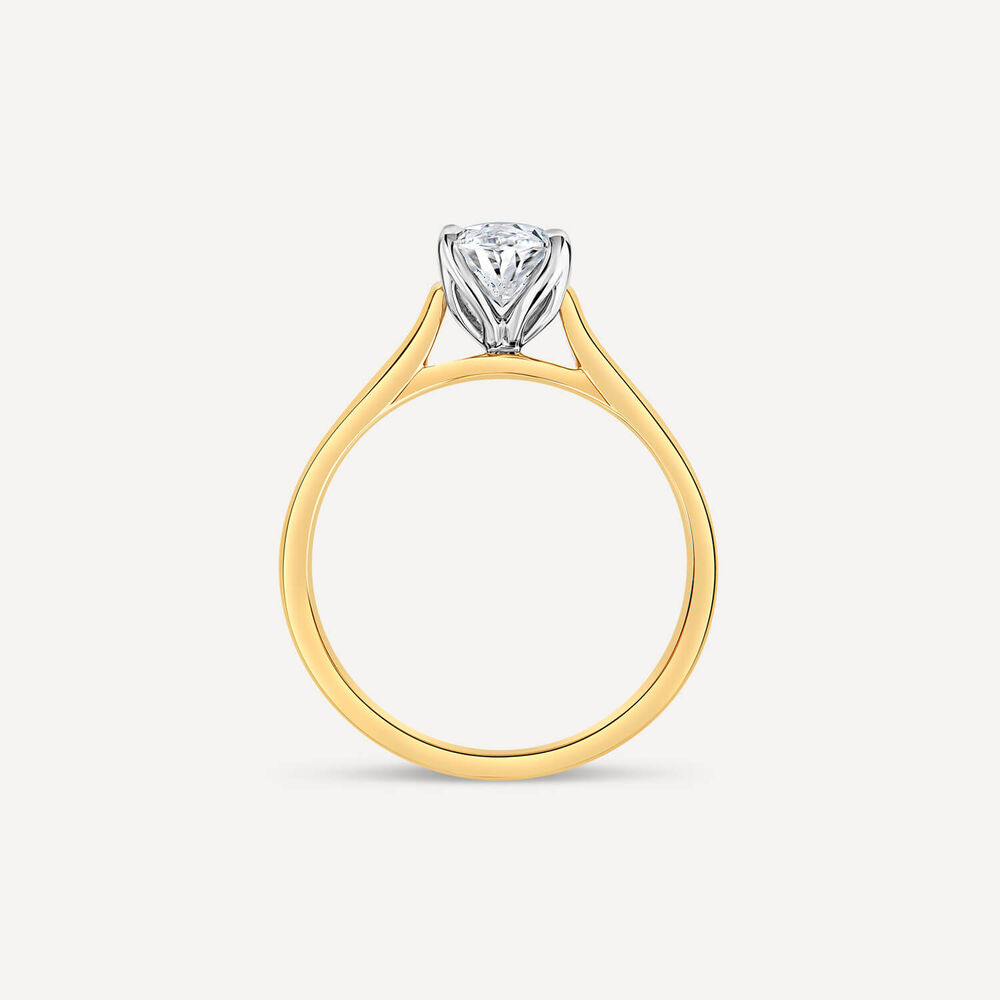 Born 18ct Yellow Gold 1ct Lab Grown Solitaire Oval Diamond Ring image number 3