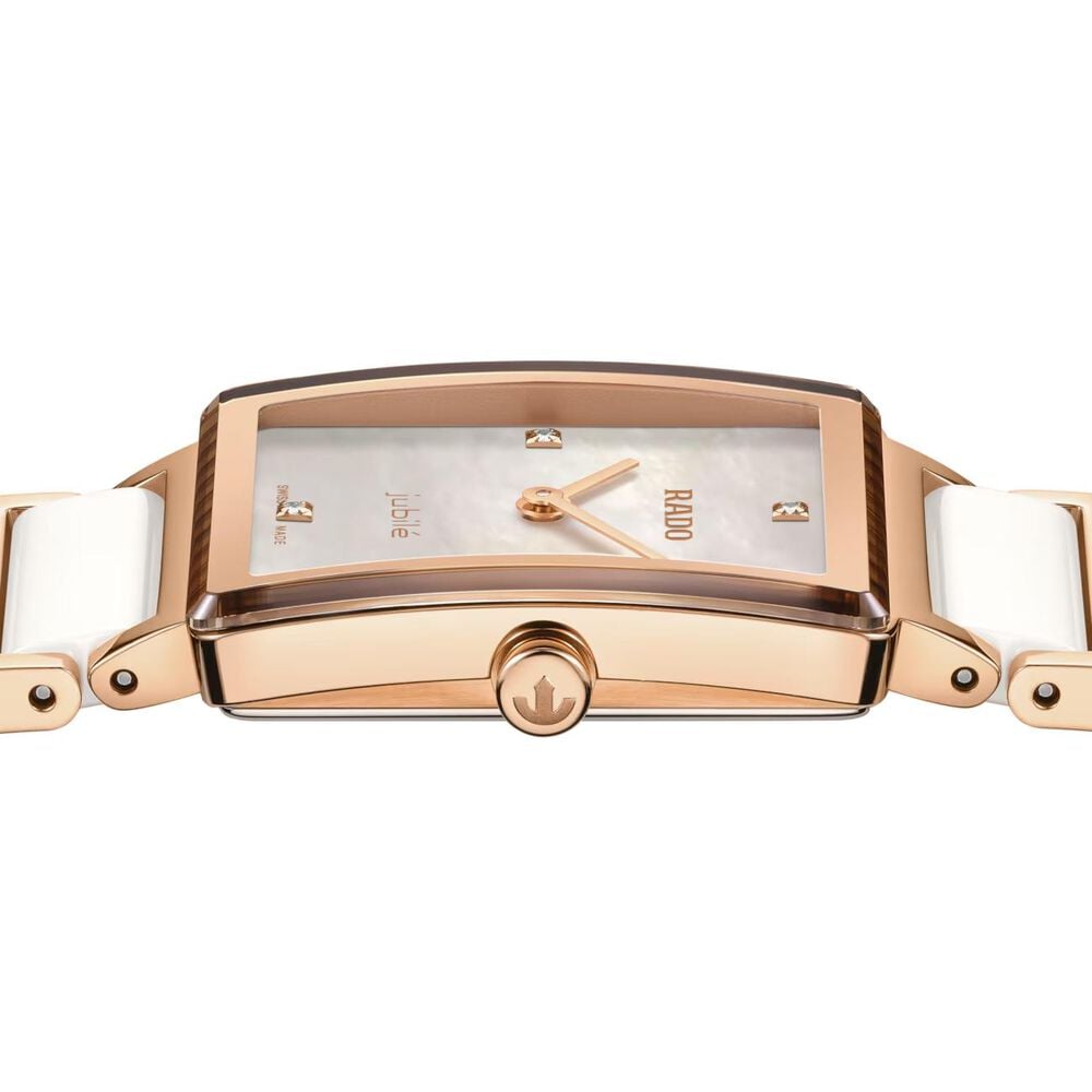Rado Integral 23mm White Mother of Pearl Dial Two Tone Steel & Ceramic Bracelet Watch
