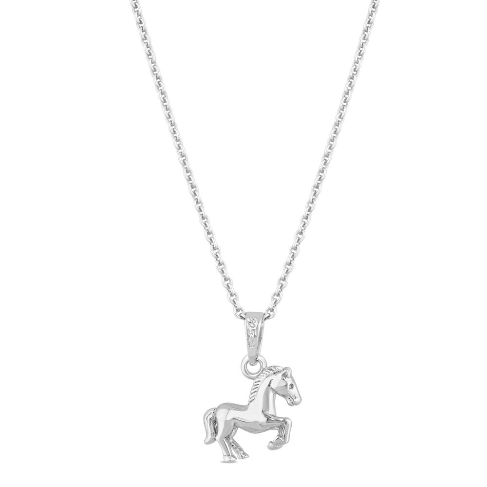 Little Treasure Sterling Silver Horse Pendant (Chain Included) image number 0