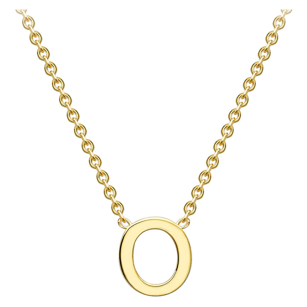 9 Carat Yellow Gold Petite Initial O Necklet (Special Order) (Chain Included) image number 1